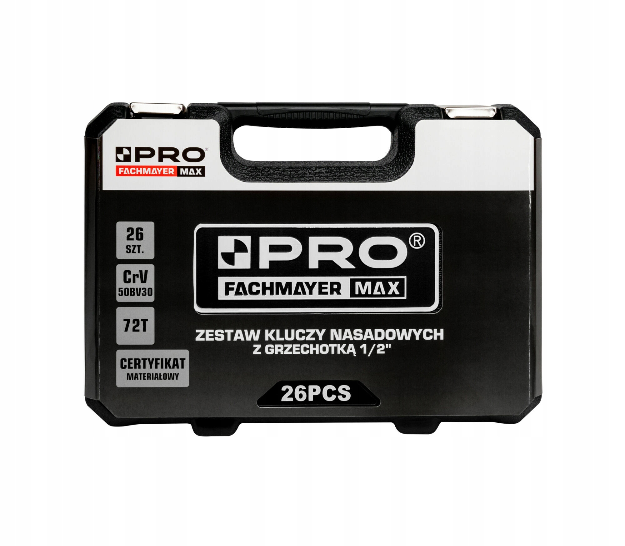 Zestaw Kluczy Nasadowych z Grzechotką 1/2" 26 Sztuk CRV PROFESJONALNE PRO+