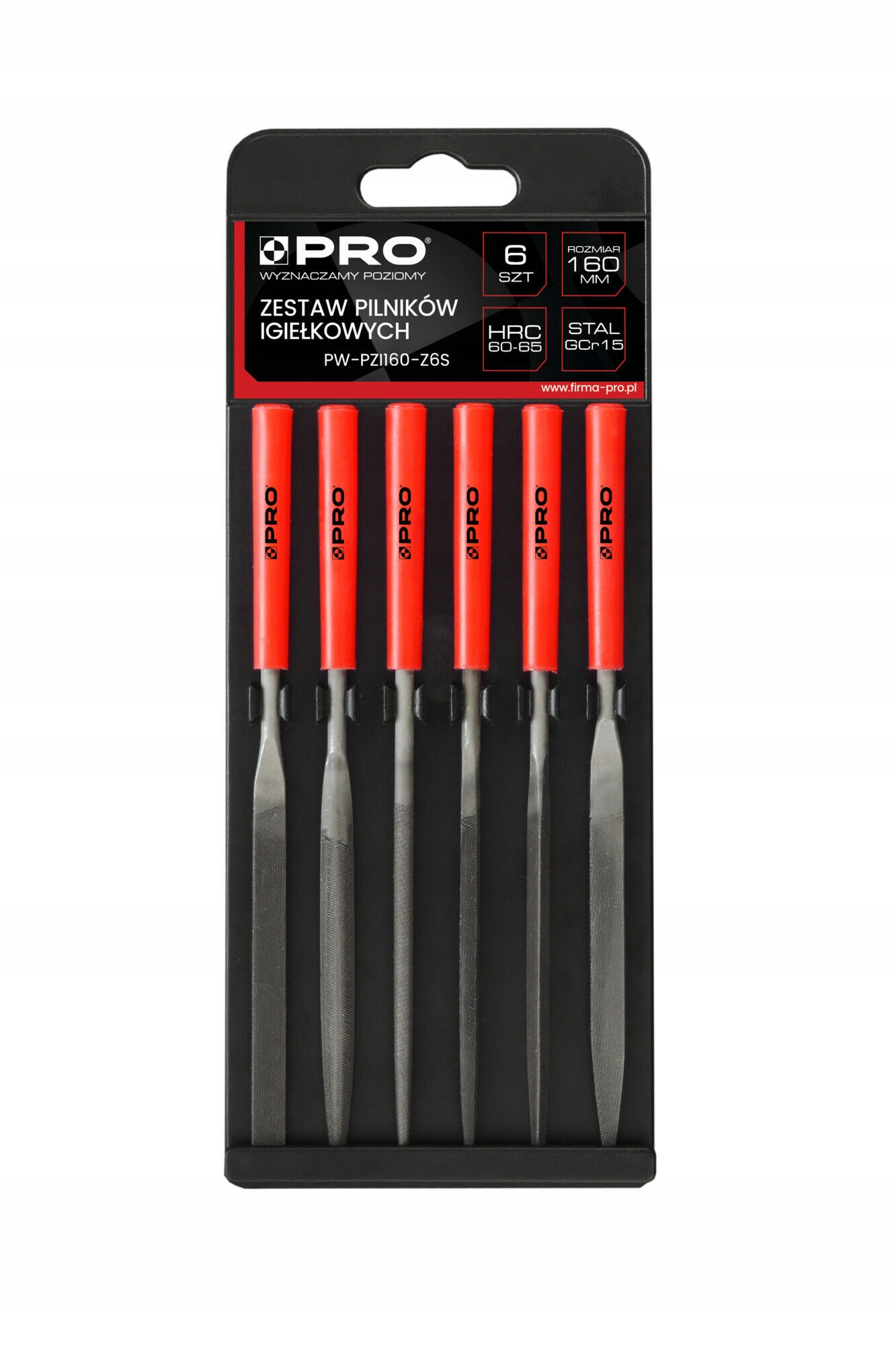 Zestaw pilników igiełkowych 160mm 6szt. PRO
