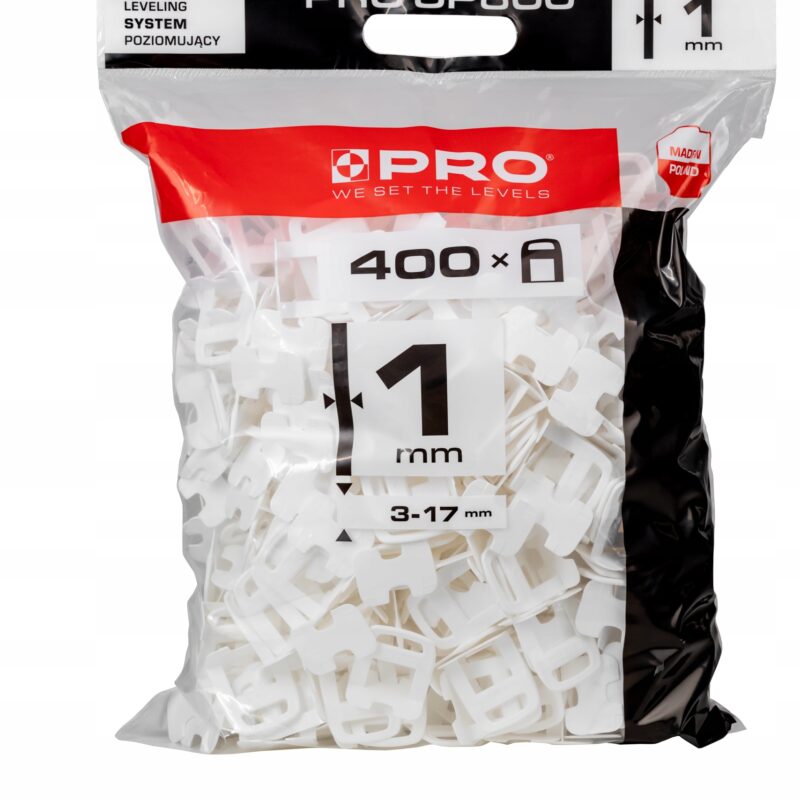 SYSTEM POZIOMUJĄCY PRO-SP 800 1MM KLIPSY 400 SZT WOREK
