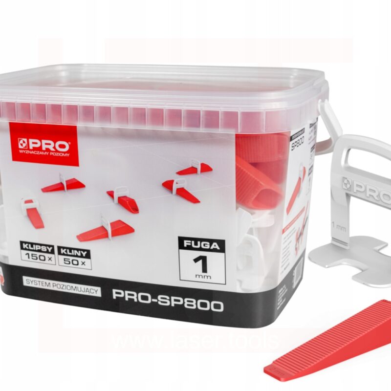 SYSTEM POZIOMUJĄCY PRO-SP 800 1MM MIX - KLIPSY/KLINY 150/50 SZT WIADRO 5L