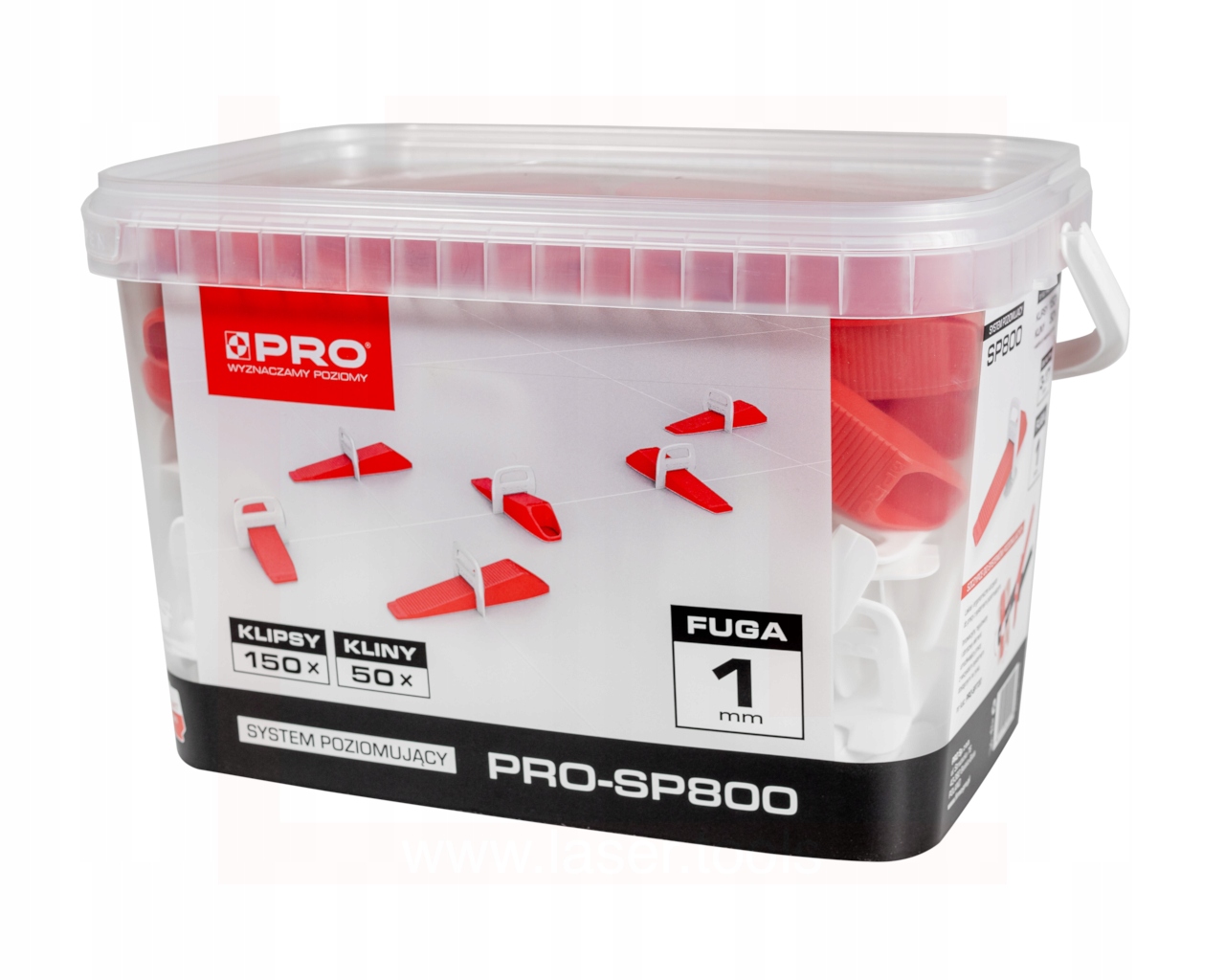 SYSTEM POZIOMUJĄCY PRO-SP 800 1MM MIX - KLIPSY/KLINY 150/50 SZT WIADRO 5L