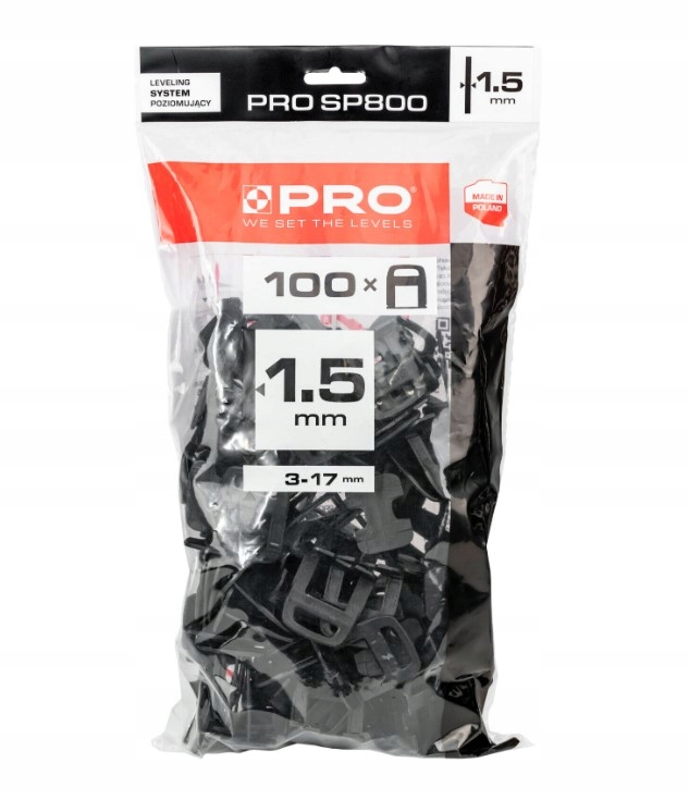SYSTEM POZIOMUJĄCY PRO-SP 800 1,5MM KLIPSY 400 SZT WOREK