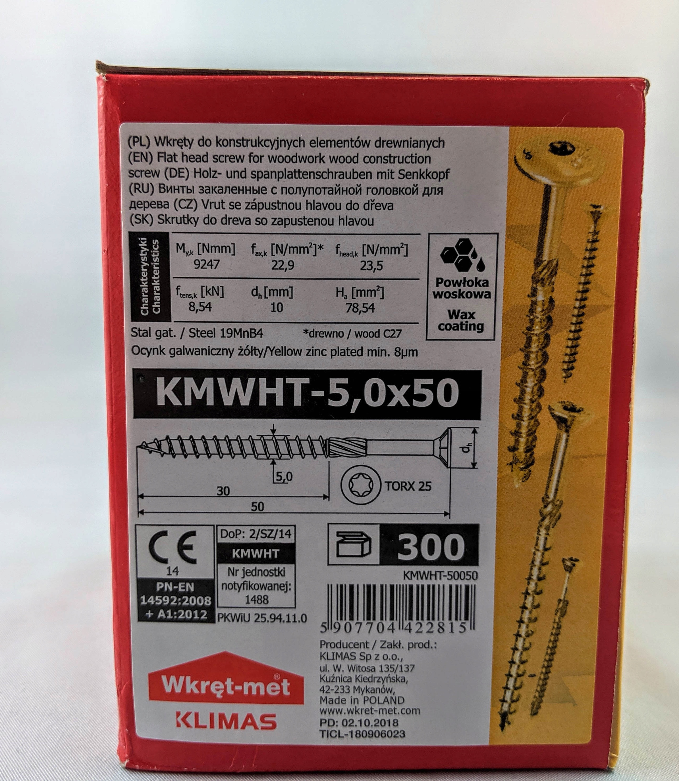 Wkręt hartowany typ Master 5.0x50 /300SZT./ Wkręt-Met