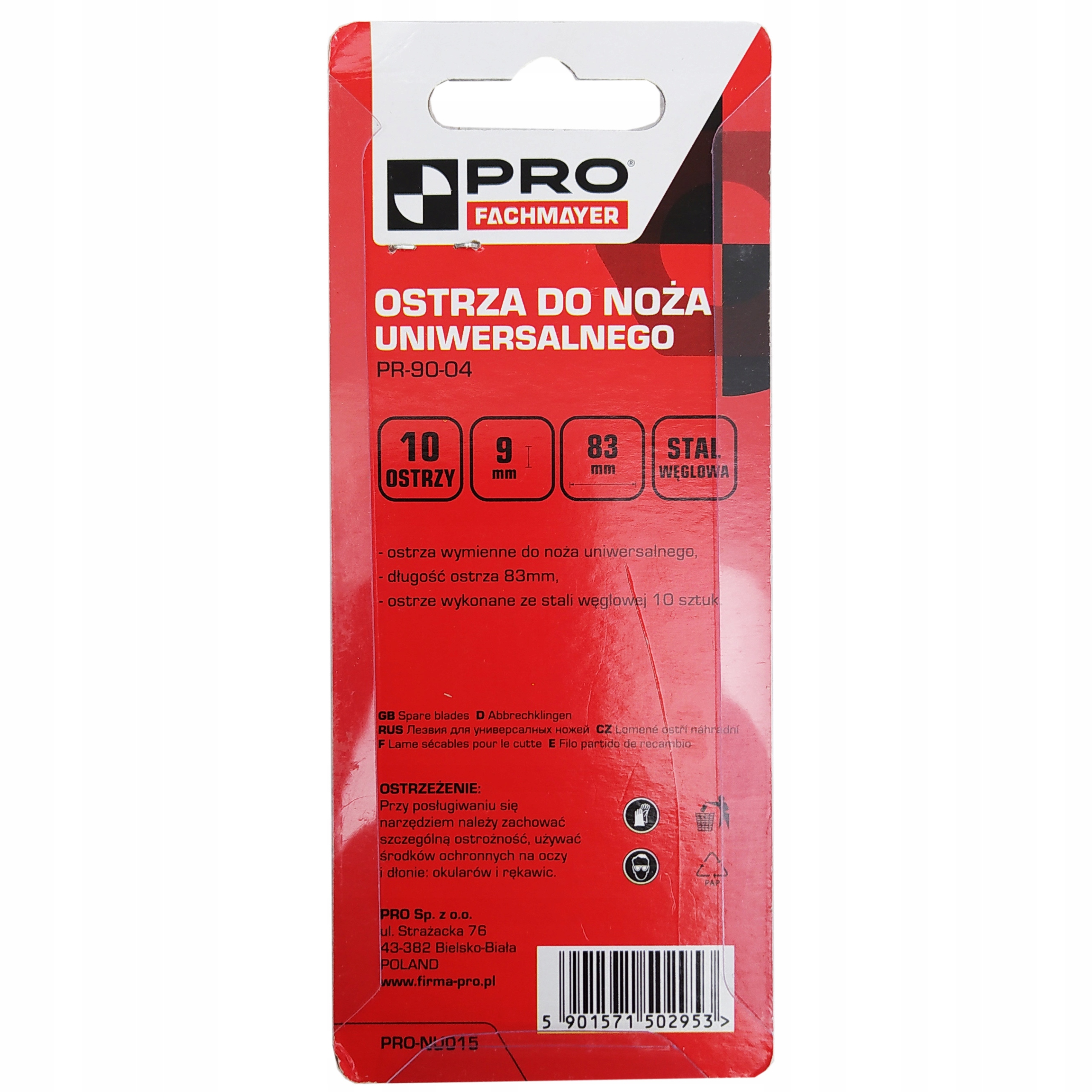 Ostrza łamane PRO PR-90-04 9 mm